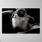 Grunge BW-pointe (ballet) schoenen Poster (Voorkant)