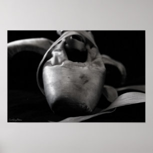 Grunge BW-pointe (ballet) schoenen Poster