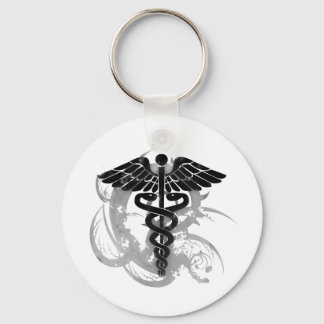 Grunge caduceus sleutelhanger