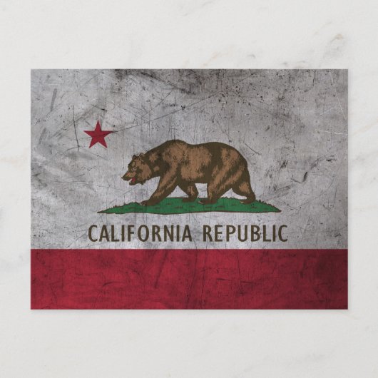 Grunge California Flag Briefkaart (Voorkant)