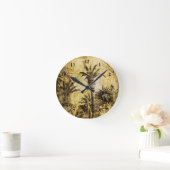 Grunge California Palm Trees Round Wall Clock Ronde Klok (Huis)