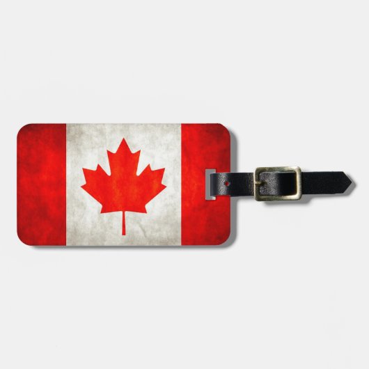 Grunge Canada Flag Bagagelabel (Voorkant horizontaal)