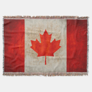 Grunge Canada Flag Burlap Deken