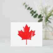 Grunge Canada Flag Maple - Red Distorted Briefkaart (Staand voorkant)