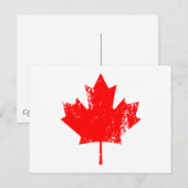 Grunge Canada Flag Maple - Red Distorted Briefkaart (Voorkant / Achterkant)