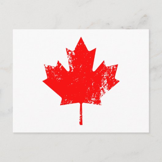 Grunge Canada Flag Maple - Red Distorted Briefkaart (Voorkant)