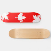 Grunge Canada Flag Maple - White Distorted Persoonlijk Skateboard (Horizontaal)