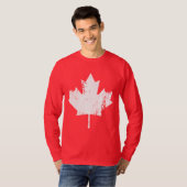 Grunge Canada Flag Maple - White Distorted T-shirt (Voorkant volledig)