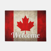 Grunge Canada Flag - Retro Canadian Maple Leaf Deurmat (Voorkant)