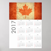 Grunge Canada Vlag Agenda 2017 Poster (Voorkant)
