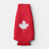 Grunge Canada Vlag Esdoorn - Wit Verdrietig Flesjeskoeler (Voorkant)