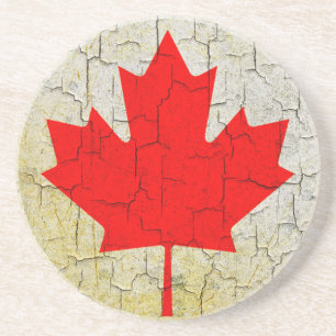 Grunge Canada vlag Zandsteen Onderzetter