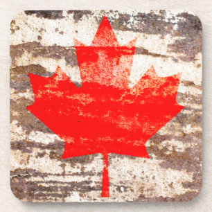 Grunge Canadese vlag Drankjes Onderzetter