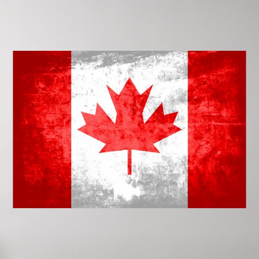 Grunge Canadian Flag Poster (Voorkant)