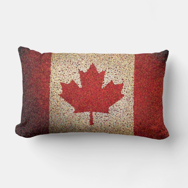 Grunge Canadian Maple Leaf Flag Kussen (Voorkant)