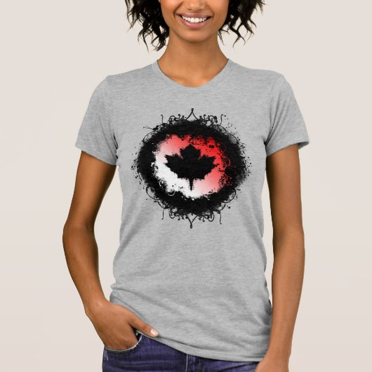Grunge Canadian Maple Leaf T-shirt (Voorkant)