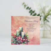  Grunge Candlelight Krans Kerstmis Kaart (Staand voorkant)