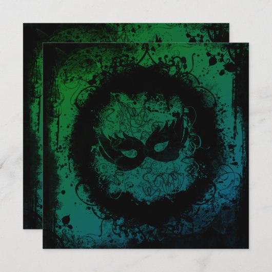 Grunge Carnaval Kaart (Voorkant / Achterkant)