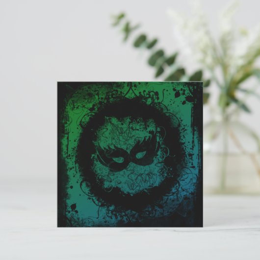 Grunge Carnaval Kaart (Staand voorkant)