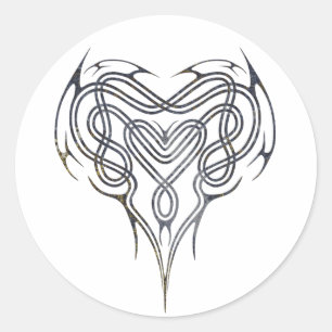 Grunge Celtic Heart Knot Ronde Sticker