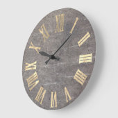 Grunge Cement Gray Gray Metal Minimal Roman Number Grote Klok (Hoek)