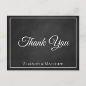 Grunge Chalkboard Elegant Black Wedding Hartelijk  Briefkaart (Voorkant)