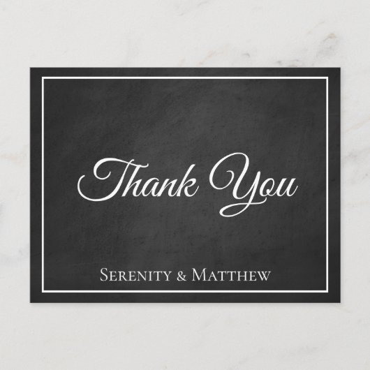 Grunge Chalkboard Elegant Black Wedding Hartelijk  Briefkaart (Voorkant)