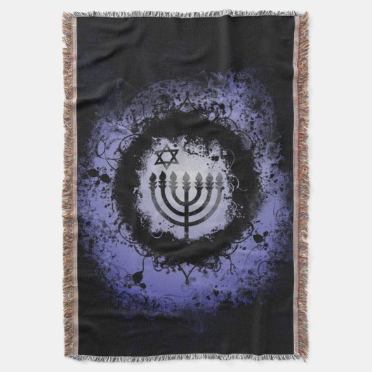 Grunge Chanukah Menorah Deken (Voorkant Verticaal)