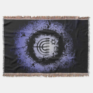 Grunge Chanukah Menorah Deken
