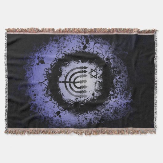 Grunge Chanukah Menorah Deken (Voorkant)