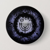 Grunge Chanukah Menorah Ronde Button 7,6 Cm (Voorkant)