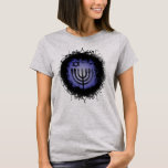 Grunge Chanukah Menorah T-Shirt<br><div class="desc">Grunge design met een menorah en een ster van David. Sommige digitale schildpadden die in dit werk worden gebruikt,  waren met dank aan Obsidian Dawn: www.obsidiandawn.com.</div>