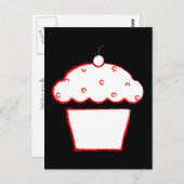 grunge cherry cupcake briefkaart (Voorkant / Achterkant)