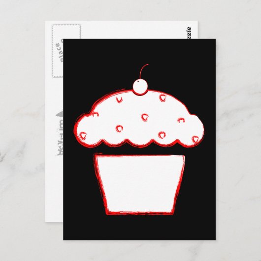 grunge cherry cupcake briefkaart (Voorkant / Achterkant)