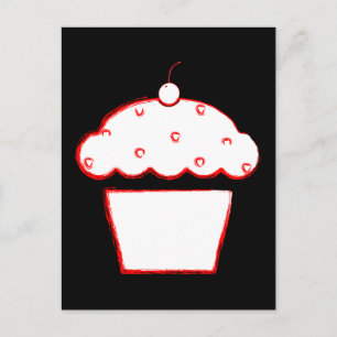 grunge cherry cupcake briefkaart