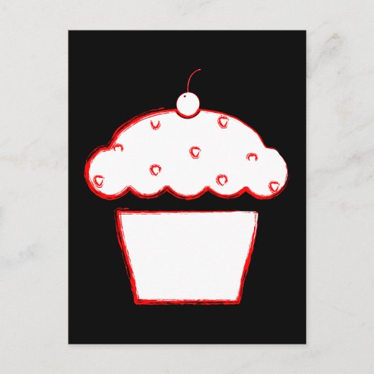 grunge cherry cupcake briefkaart (Voorkant)
