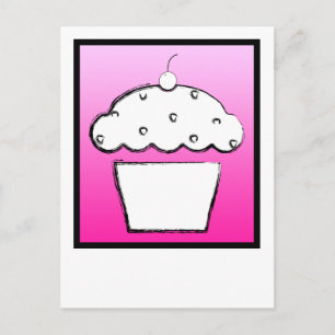 grunge cherry cupcake briefkaart