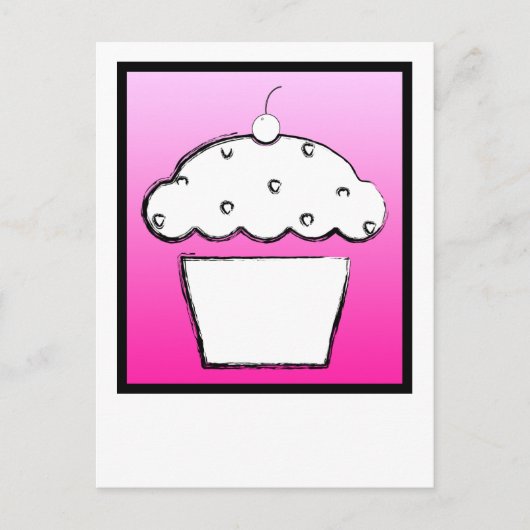 grunge cherry cupcake briefkaart (Voorkant)