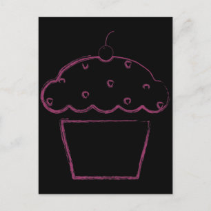 grunge cherry cupcake briefkaart