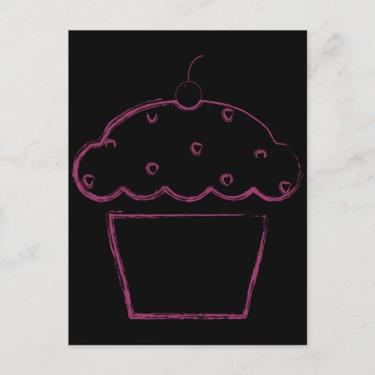 grunge cherry cupcake briefkaart (Voorkant)