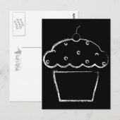 grunge cherry cupcake briefkaart (Voorkant / Achterkant)