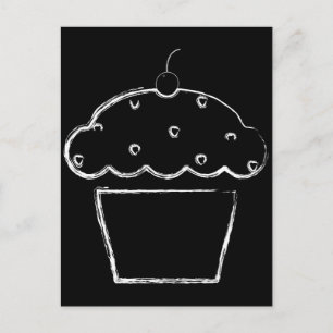 grunge cherry cupcake briefkaart