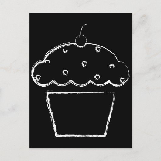 grunge cherry cupcake briefkaart (Voorkant)