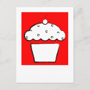 grunge cherry cupcake briefkaart