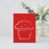 grunge cherry cupcake briefkaart (Staand voorkant)