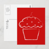 grunge cherry cupcake briefkaart (Voorkant / Achterkant)