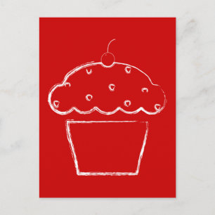 grunge cherry cupcake briefkaart