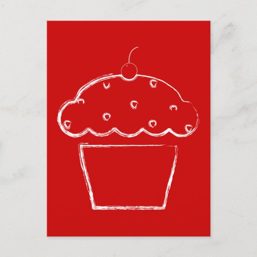 grunge cherry cupcake briefkaart (Voorkant)