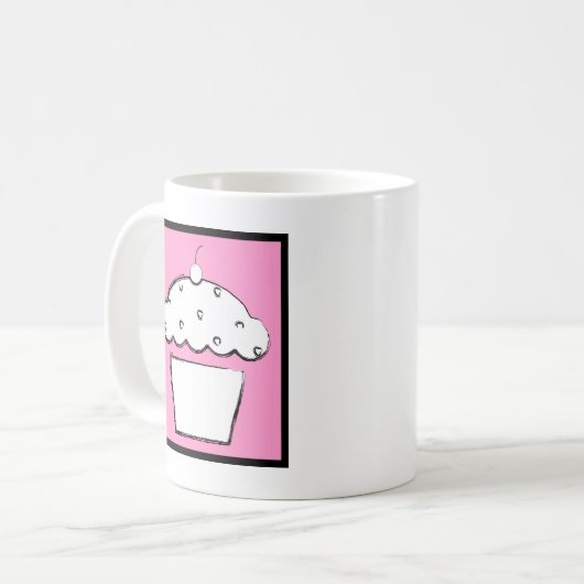 grunge cherry cupcake koffiemok (Voorkant links)