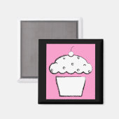 grunge cherry cupcake magneet (Voorkant / Achterkant)